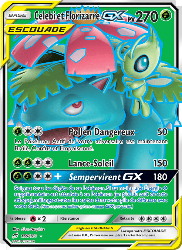 Celebi et Florizarre GX, carte 159 de Duo de Choc