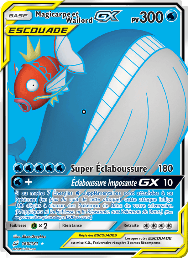 Magicarpe et Wailord GX, card 160 from Duo de Choc