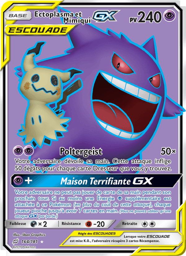 Ectoplasma et Mimiqui GX, card 164 from Duo de Choc