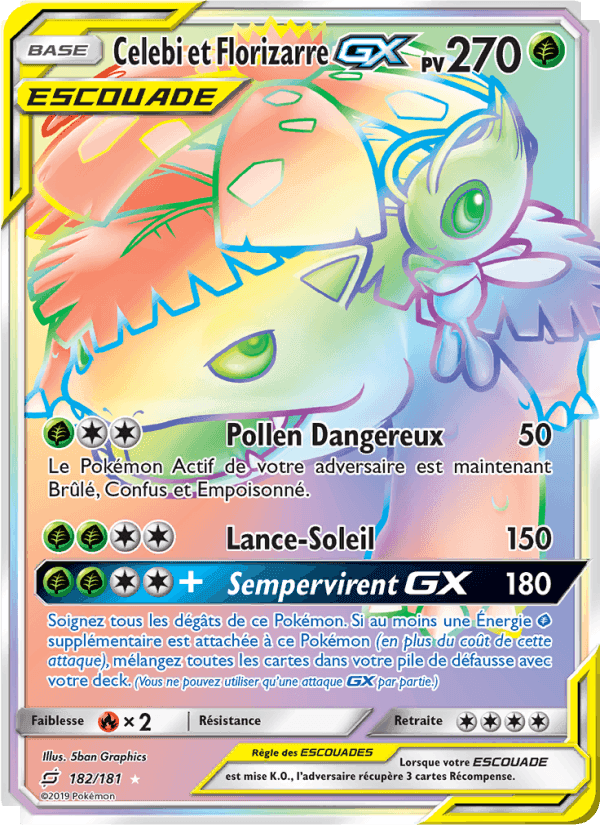 Celebi et Florizarre GX, carte 182 de Duo de Choc