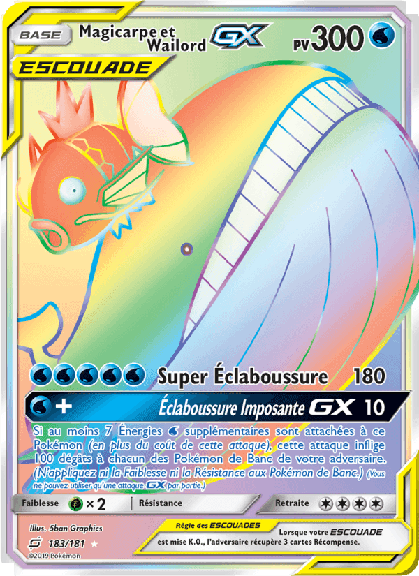 Magicarpe et Wailord GX, card 183 from Duo de Choc