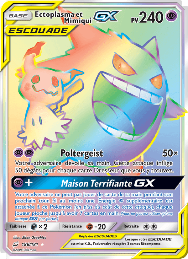 Ectoplasma et Mimiqui GX, carte 186 de Duo de Choc