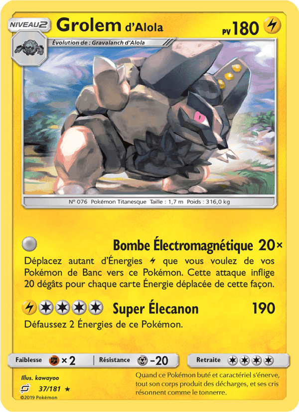 Grolem d’Alola, carte 37 de Duo de Choc