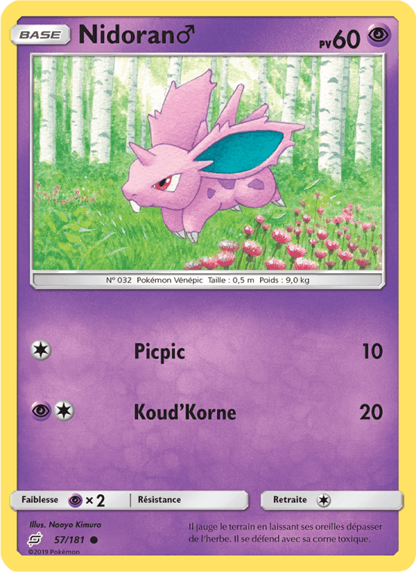 Nidoran♂, carte 57 de Duo de Choc