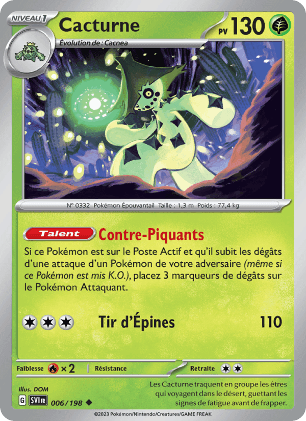 Cacturne, carte 006 de Écarlate et Violet