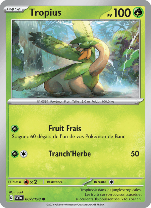 Tropius, carte 007 de Écarlate et Violet