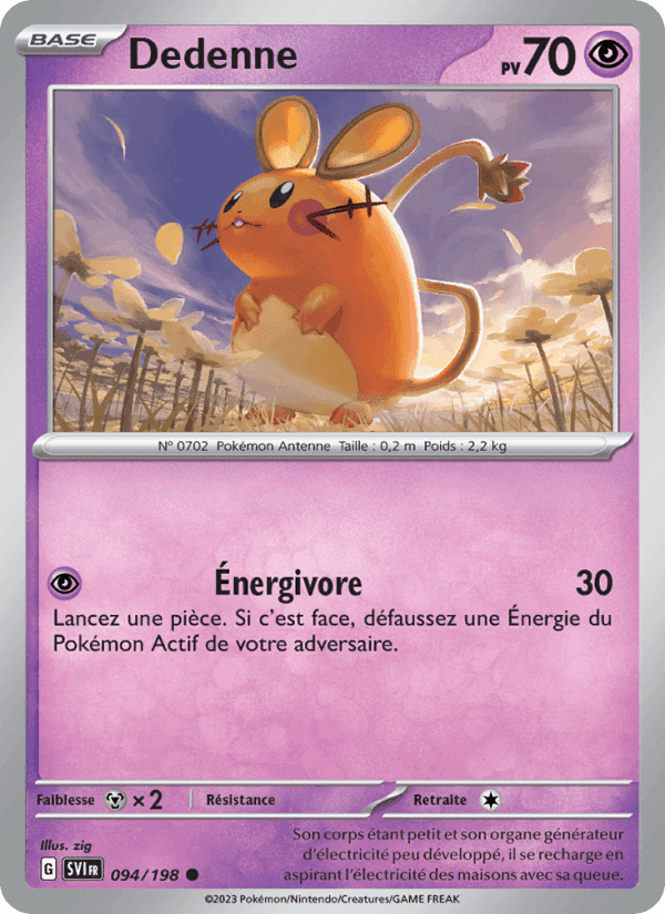 Dedenne, carta 094 de Écarlate et Violet