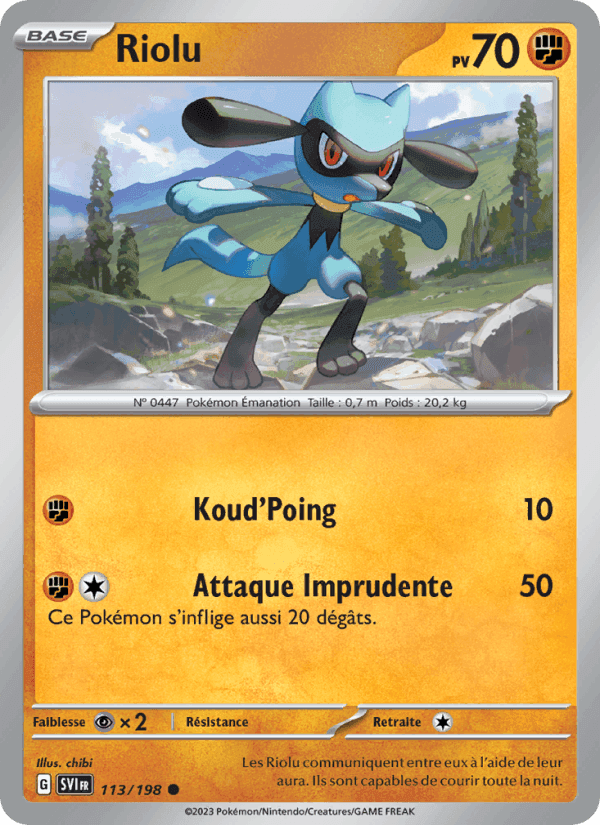 Riolu, carte 113 de Écarlate et Violet