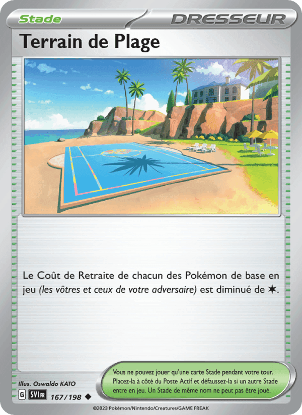 Terrain de Plage, card 167 from Écarlate et Violet