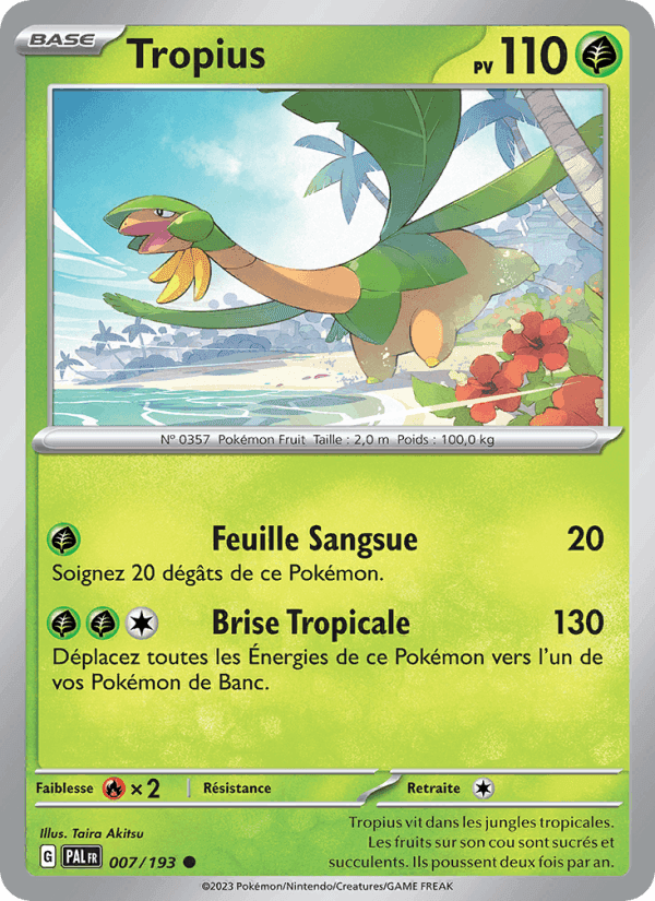 Tropius, card 007 from Évolutions à Paldea