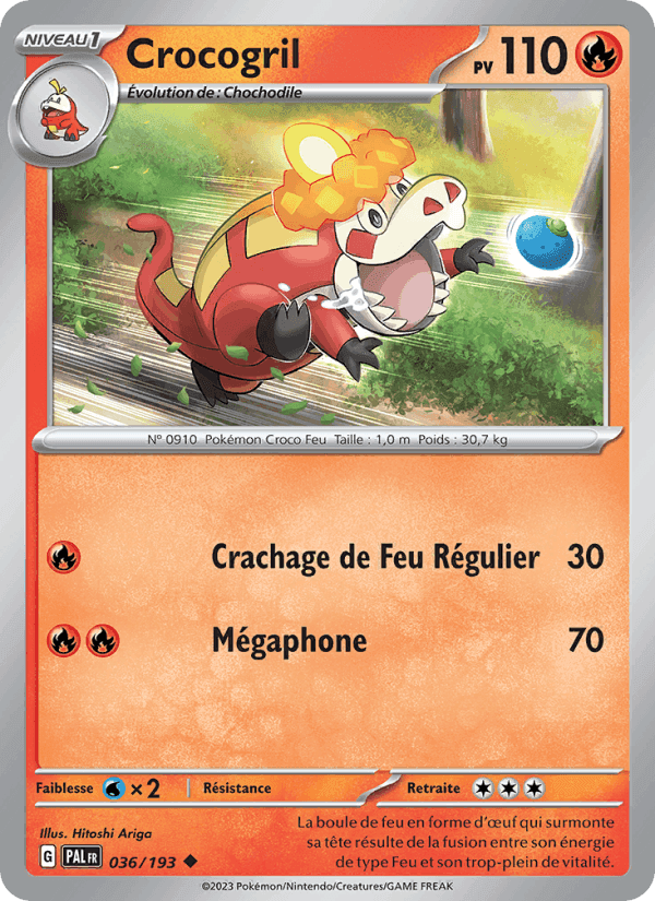 Crocogril, carte 036 de Évolutions à Paldea
