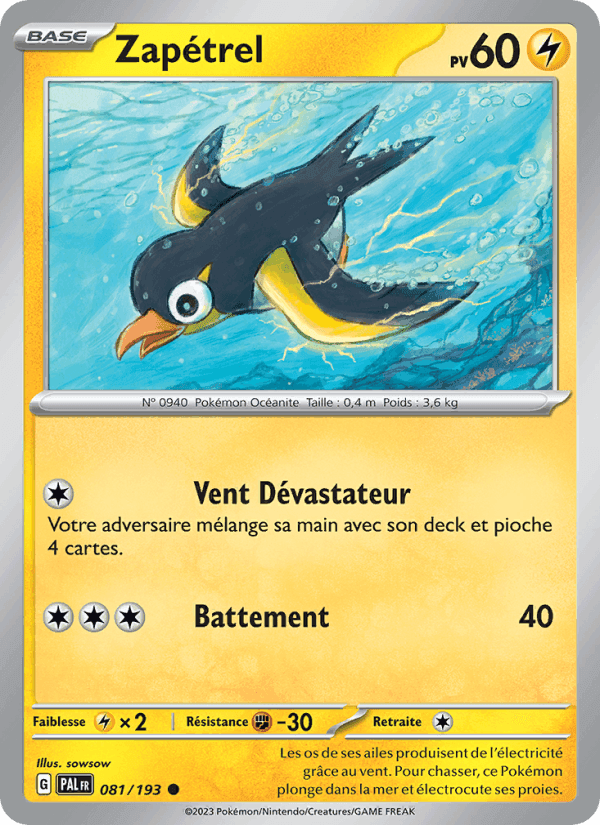Zapétrel, carte 081 de Évolutions à Paldea