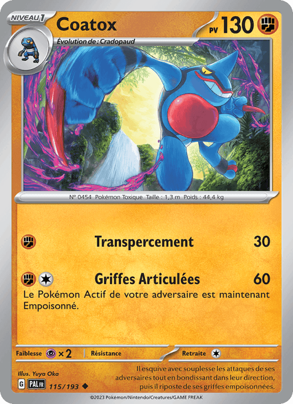 Coatox, carte 115 de Évolutions à Paldea
