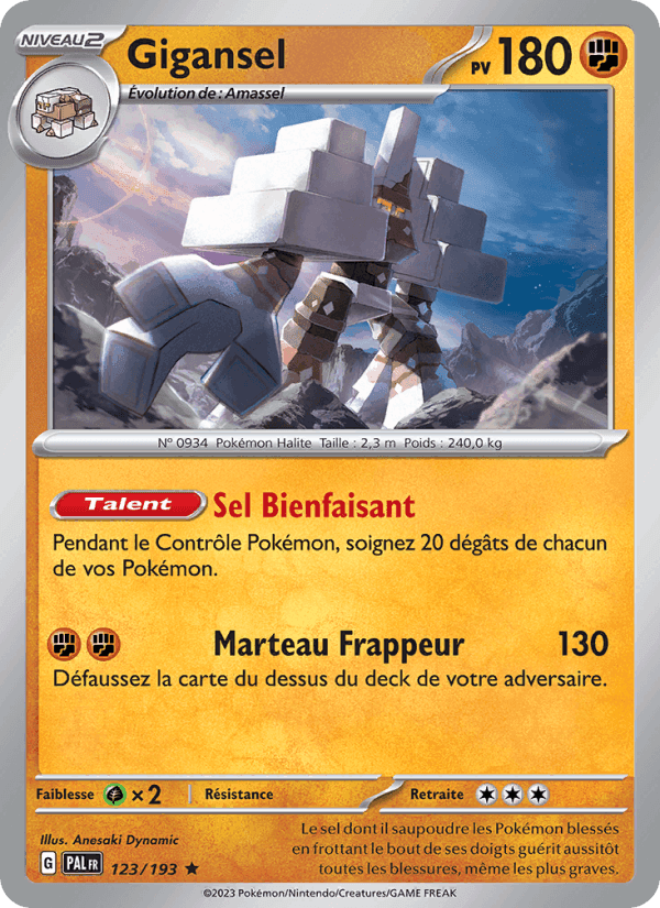 Gigansel, card 123 from Évolutions à Paldea