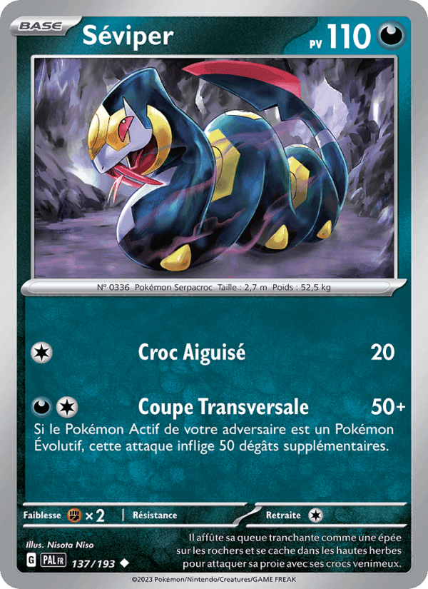 Séviper, carte 137 de Évolutions à Paldea