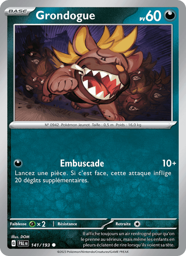 Grondogue, carte 141 de Évolutions à Paldea