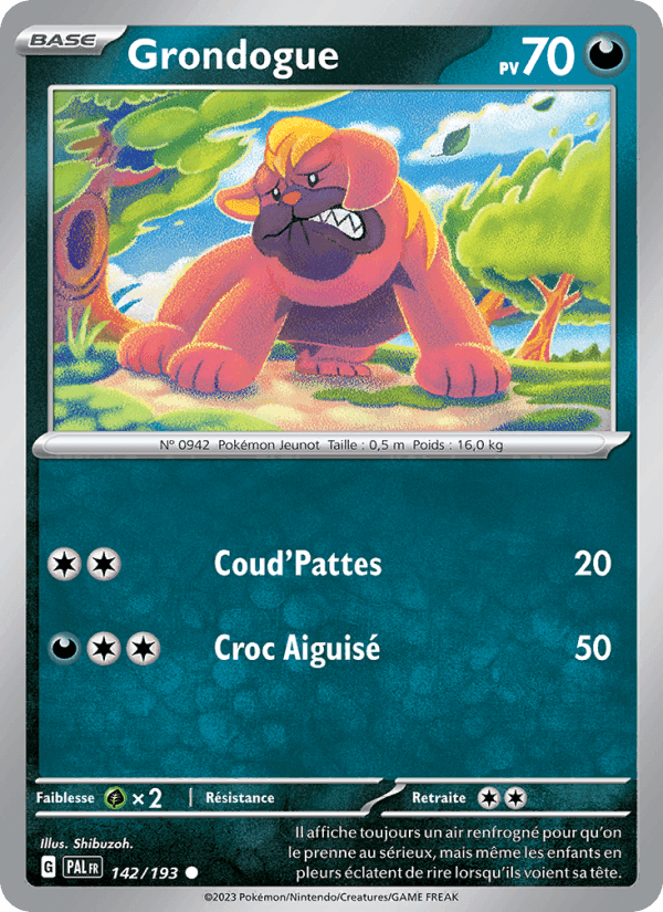 Grondogue, carte 142 de Évolutions à Paldea