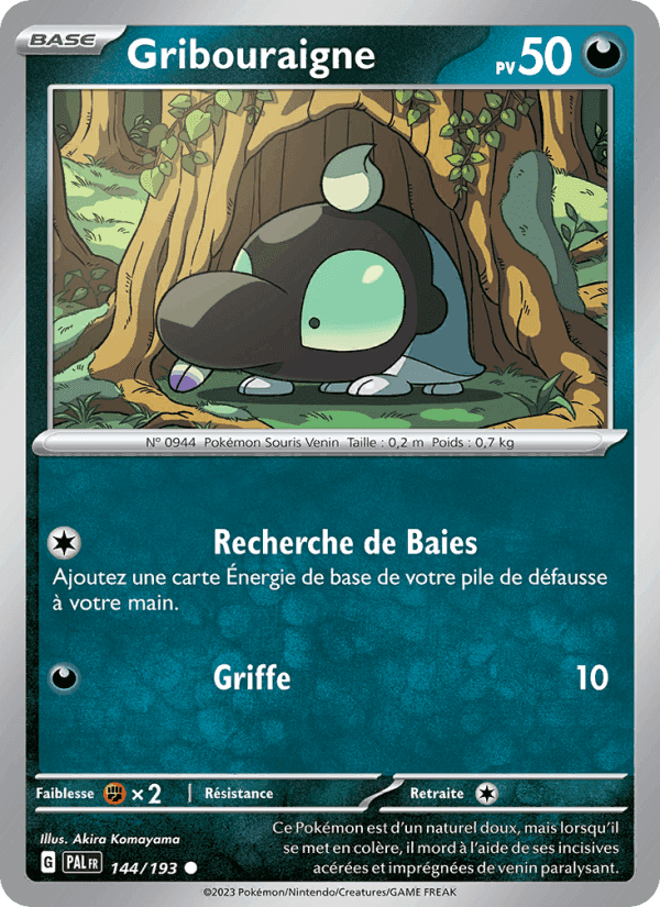 Gribouraigne, card 144 from Évolutions à Paldea