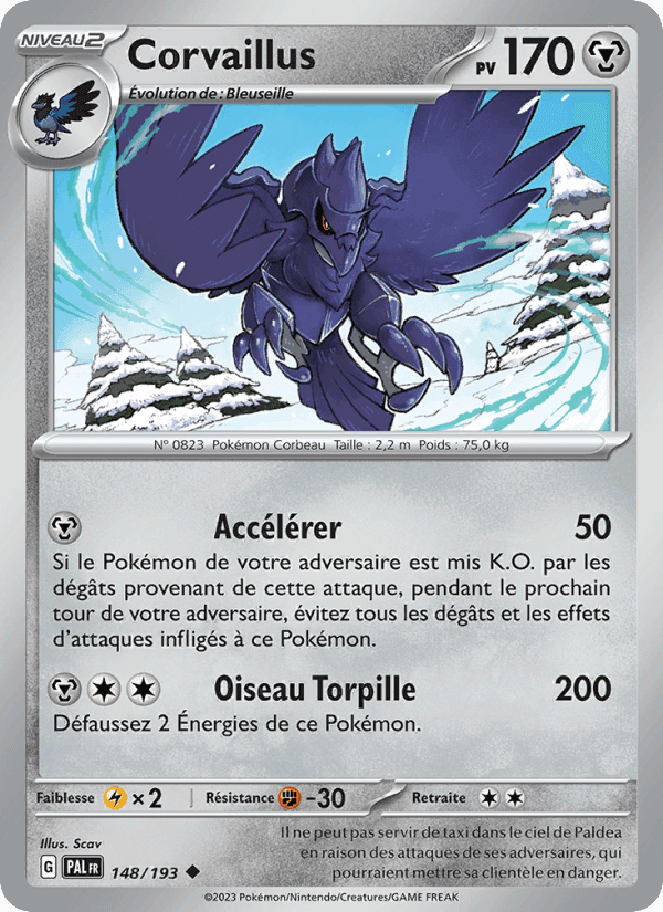 Corvaillus, card 148 from Évolutions à Paldea