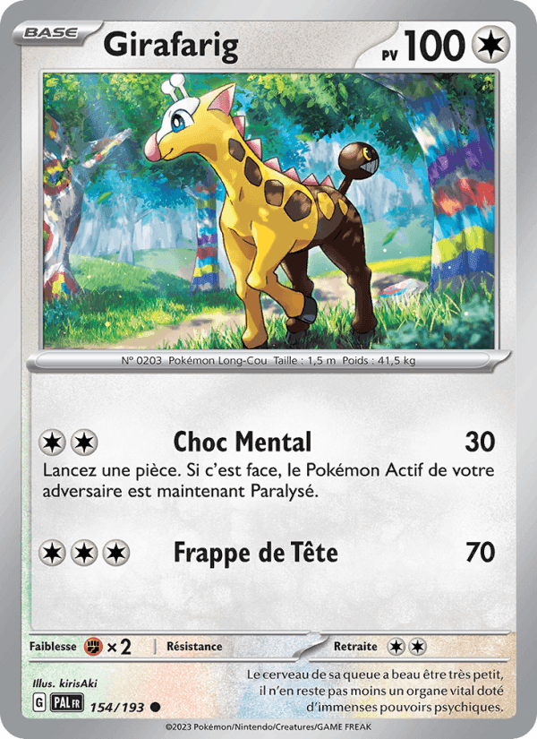Girafarig, carte 154 de Évolutions à Paldea