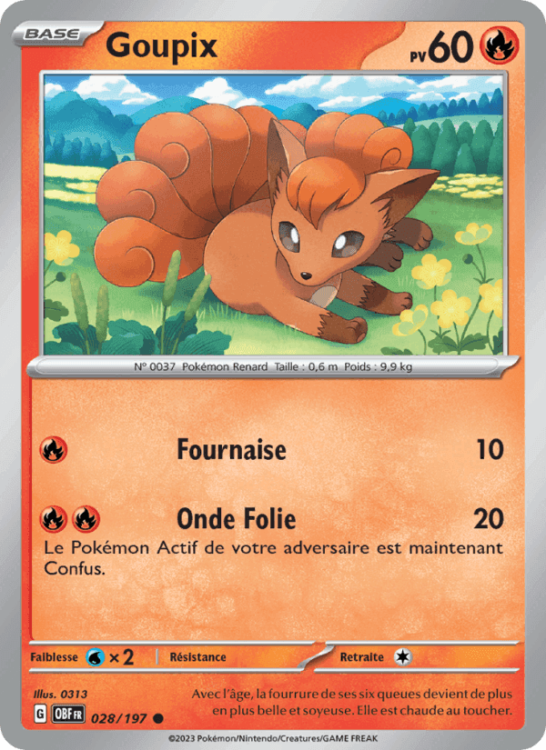 Goupix, carte 028 de Flammes Obsidiennes