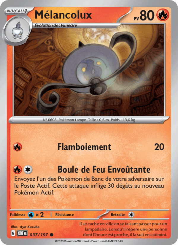 Mélancolux, carte 037 de Flammes Obsidiennes