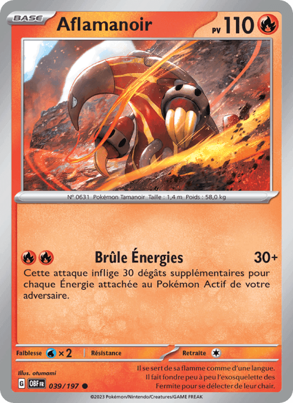 Aflamanoir, card 039 from Flammes Obsidiennes