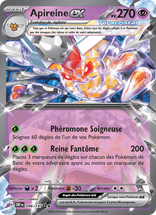 Apireine-ex, carte 096 de Flammes Obsidiennes