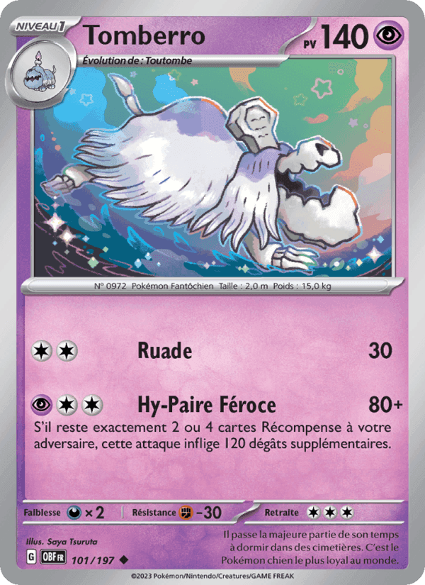 Tomberro, card 101 from Flammes Obsidiennes