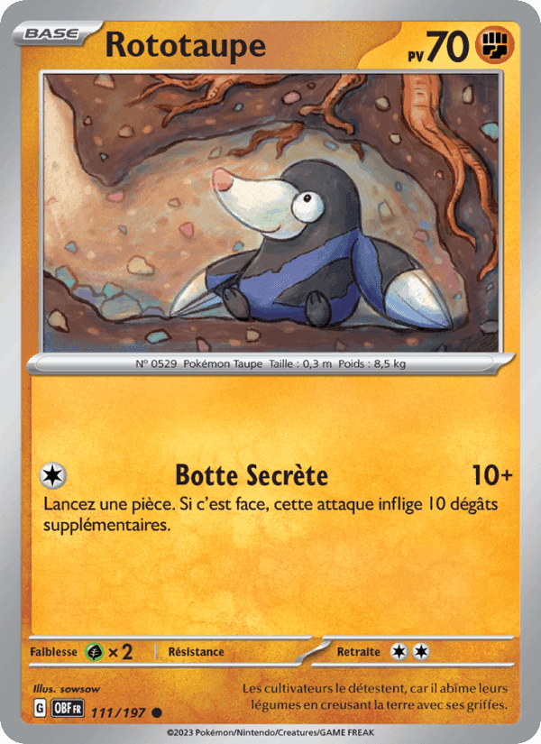 Rototaupe, carte 111 de Flammes Obsidiennes