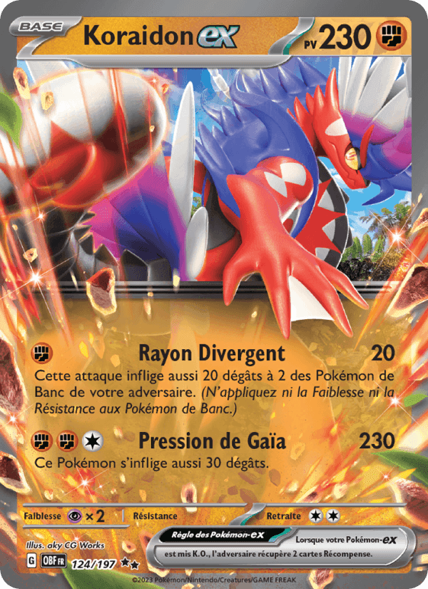 Koraidon-ex, carte 124 de Flammes Obsidiennes