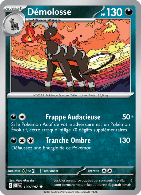Démolosse, carte 133 de Flammes Obsidiennes