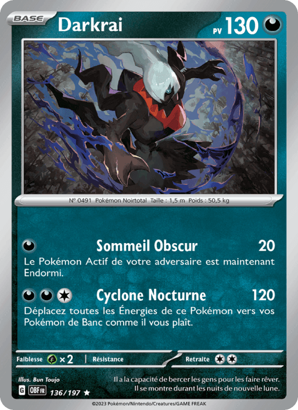Darkrai, card 136 from Flammes Obsidiennes