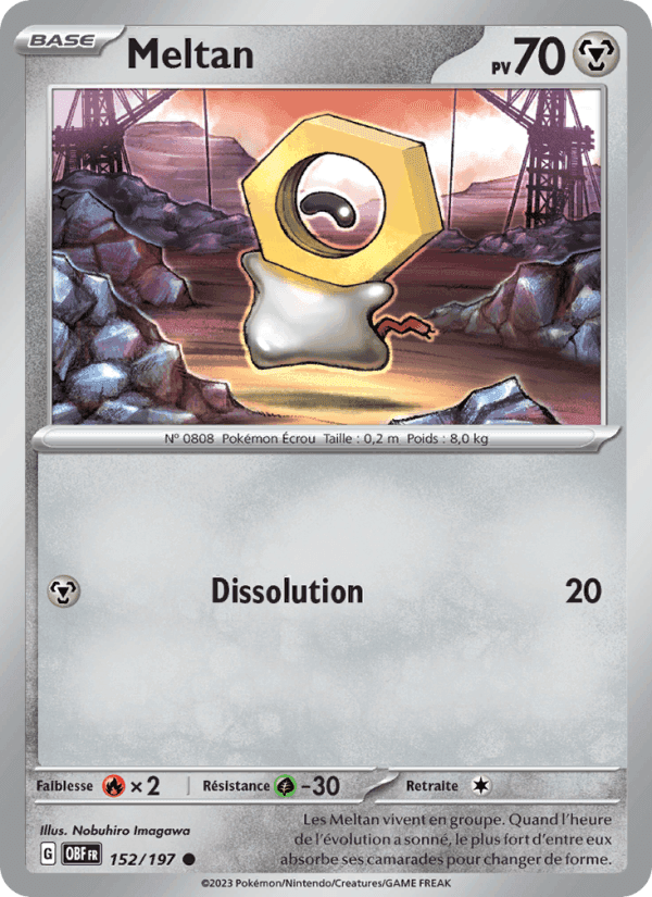 Meltan, carta 152 di Flammes Obsidiennes