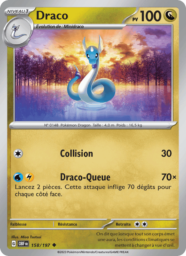 Draco, carte 158 de Flammes Obsidiennes
