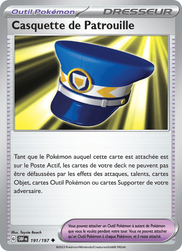 Casquette de Patrouille, carte 191 de Flammes Obsidiennes