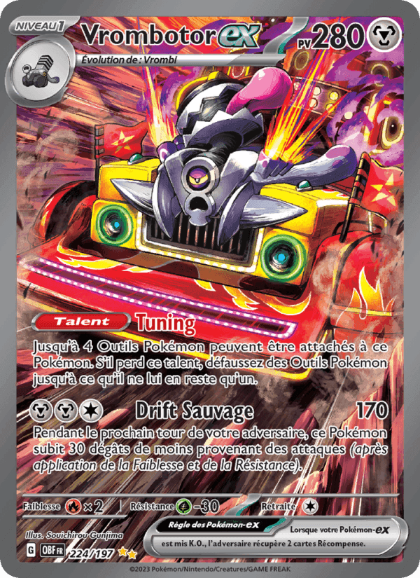 Vrombotor-ex, carte 224 de Flammes Obsidiennes