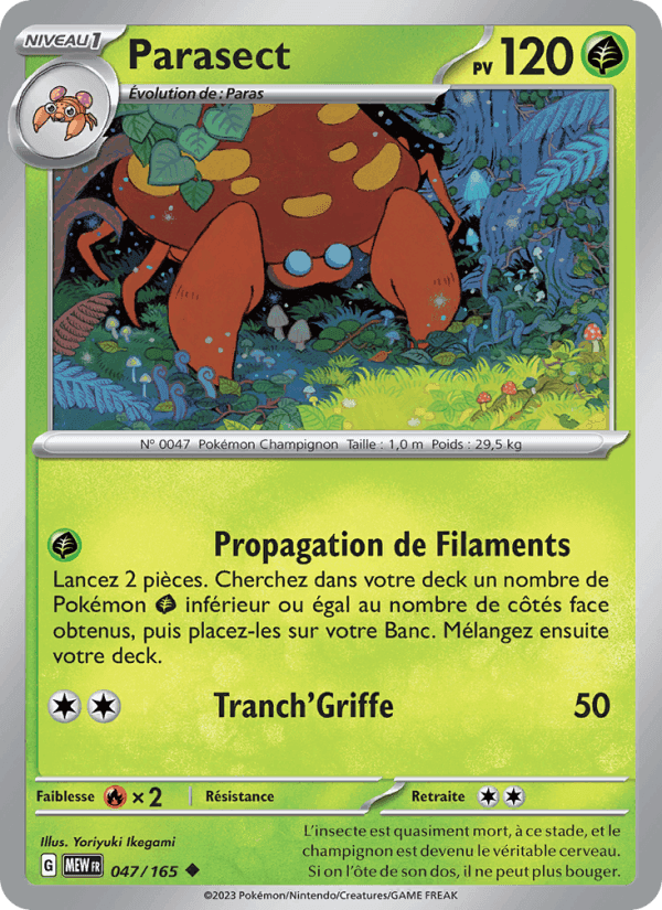 Parasect, card 047 from 151