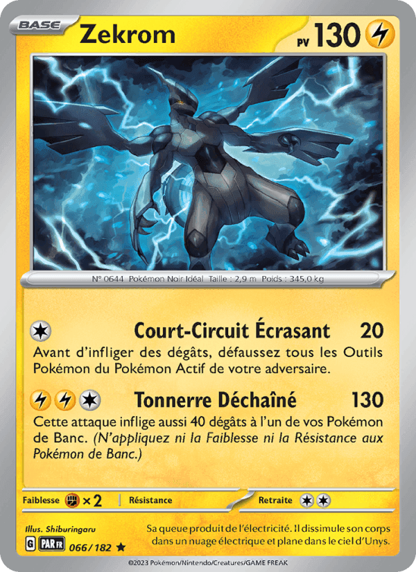 Zekrom, carte 066 de Faille Paradoxe