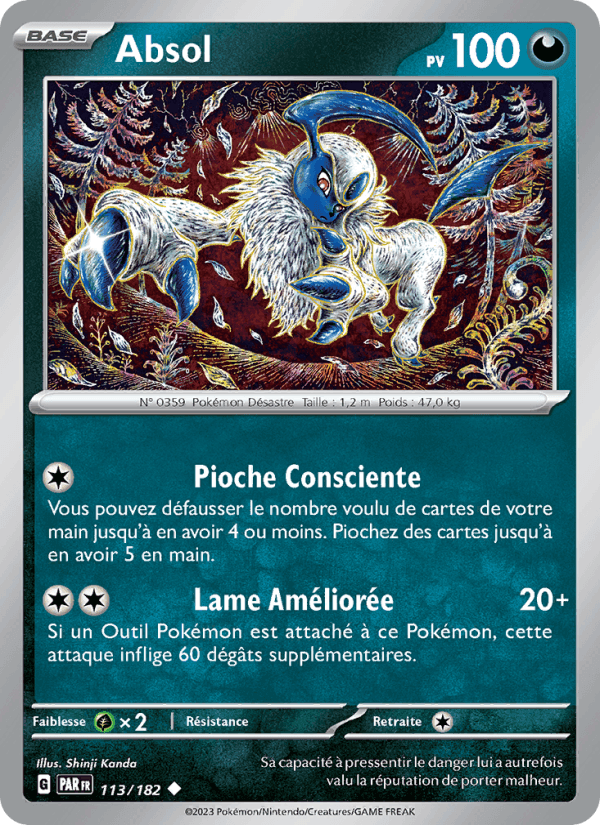 Absol, carte 113 de Faille Paradoxe