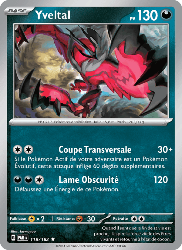 Yveltal, carte 118 de Faille Paradoxe