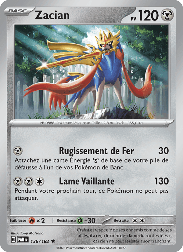 Zacian, carta 136 di Faille Paradoxe