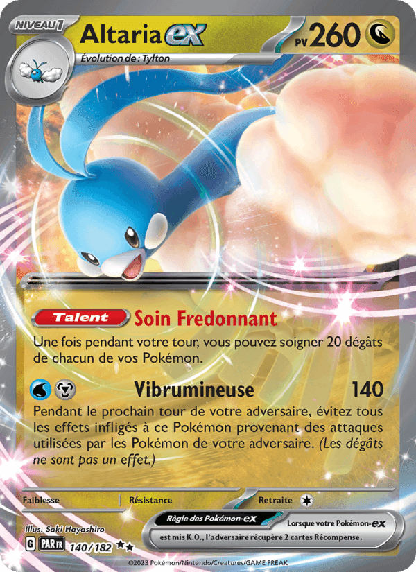 Altaria-ex, carte 140 de Faille Paradoxe