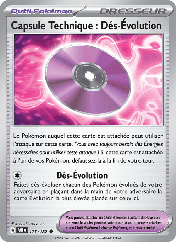Capsule Technique : Dés-Évolution, carte 177 de Faille Paradoxe