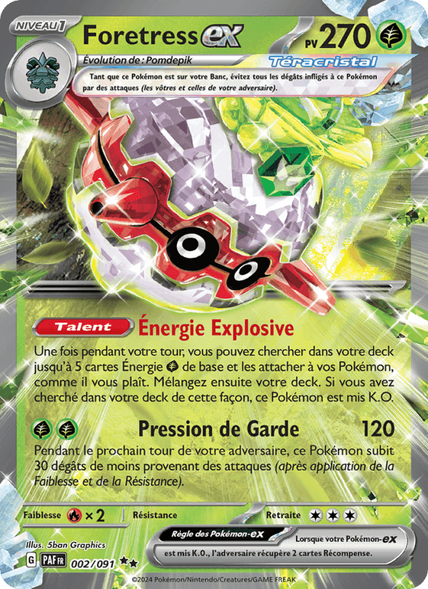 Foretress-ex, carte 002 de Destinées de Paldea