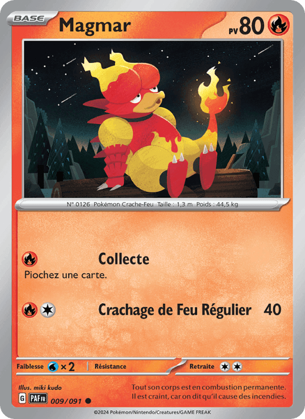 Magmar, carte 009 de Destinées de Paldea
