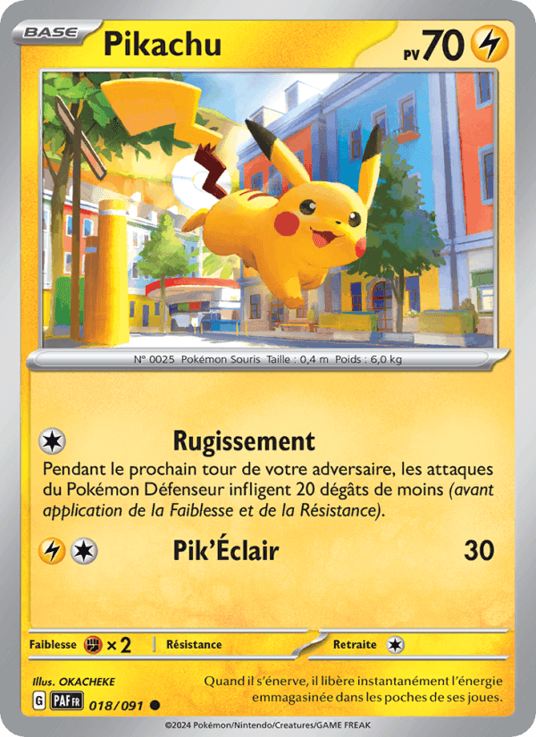 Pikachu, carte 018 de Destinées de Paldea