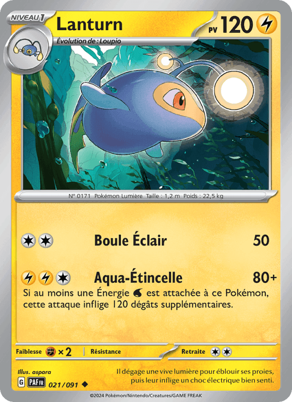 Lanturn, carte 021 de Destinées de Paldea