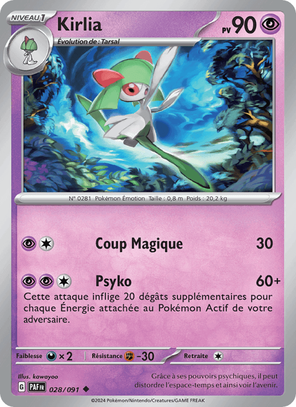 Kirlia, carte 028 de Destinées de Paldea