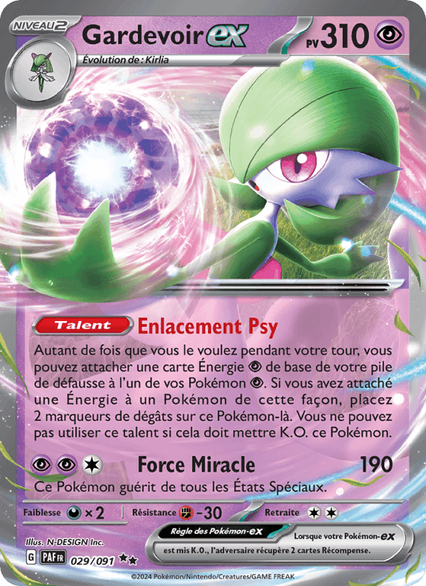 Gardevoir-ex, card 029 from Destinées de Paldea